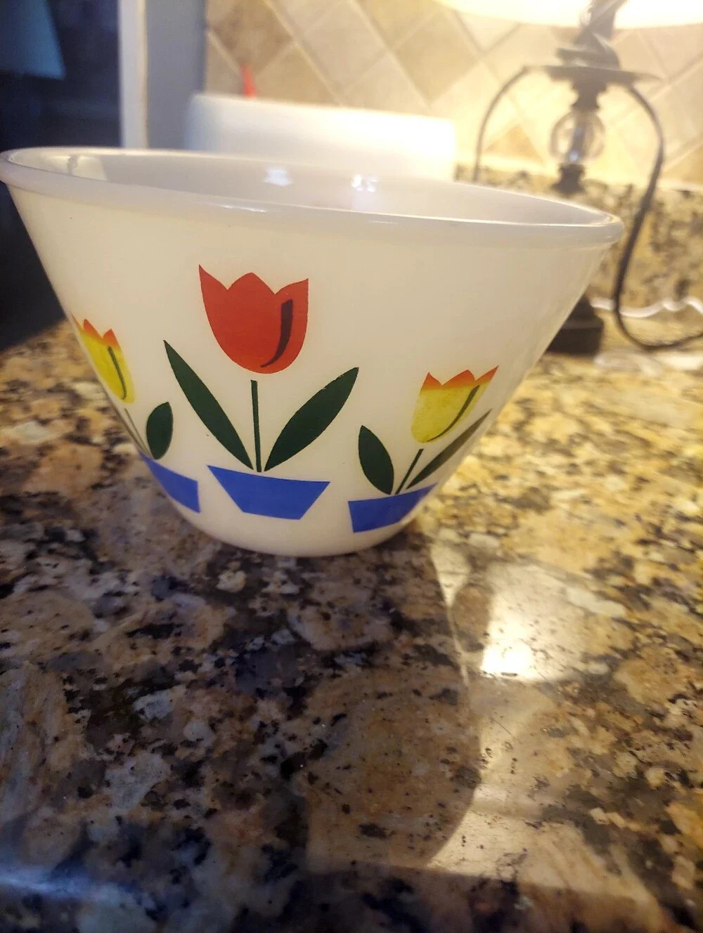 Fire King Tulip Mixing Bowls.